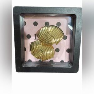 14k Gold Plated Vintage Textured Earring studs